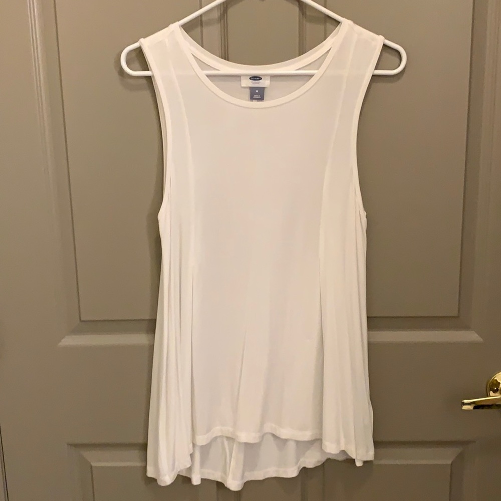 Long, white tank top